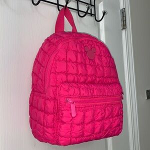 Disney Mickey Mouse Hot Pink Quilted Nylon Mini Backpack